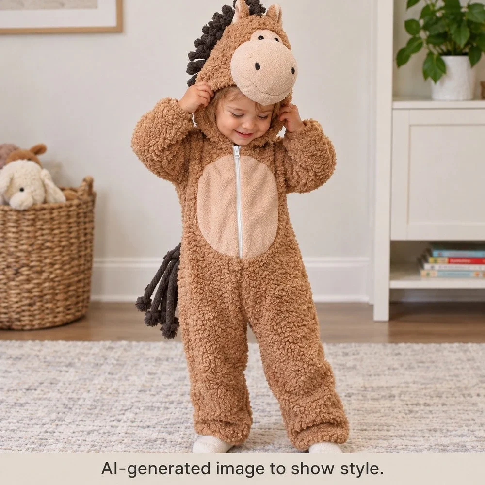Princess Paradise Toddler Horse Pony Costume Jumpsuit Plush 18M-2T Halloween